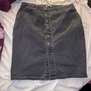 Grey button up jean skirt
